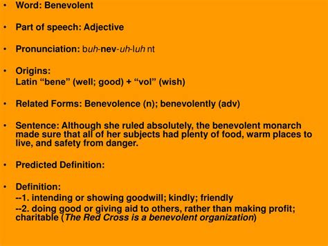 benevolent sentence examples|benevolent part of speech.